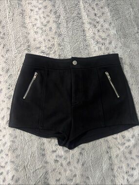 Forever 21 Black High-Waist Zip Pocket Shorts